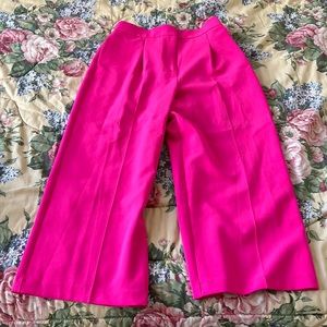 Hot pink culottes pants
